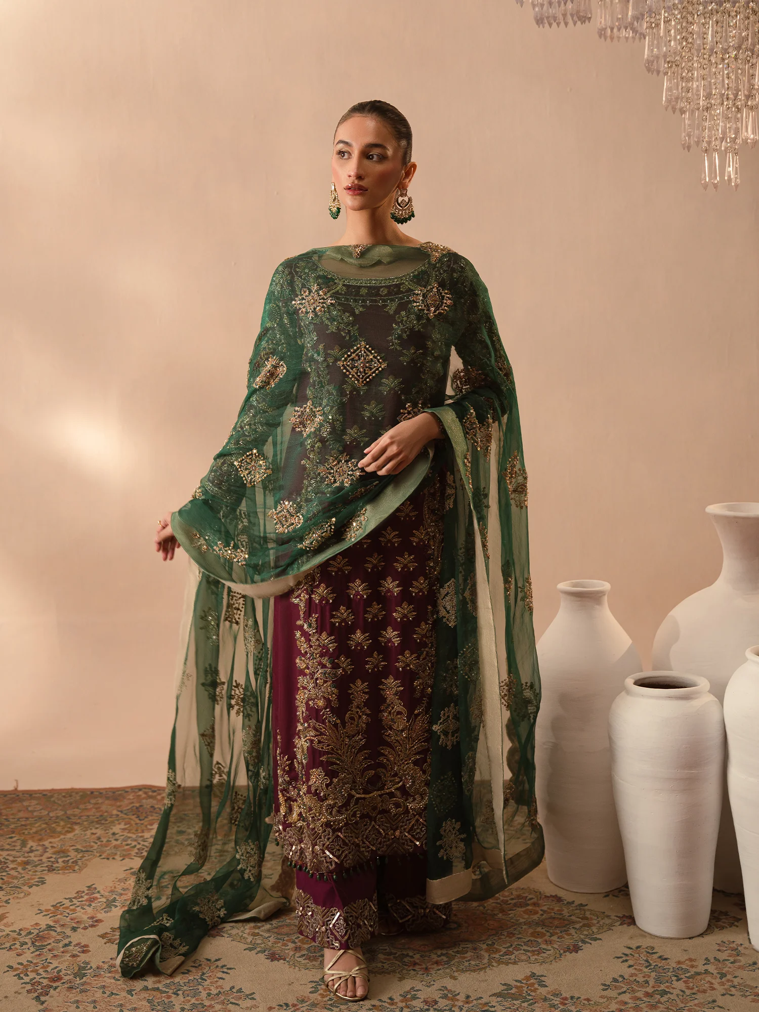 Abeera usman Burgundy Dusk