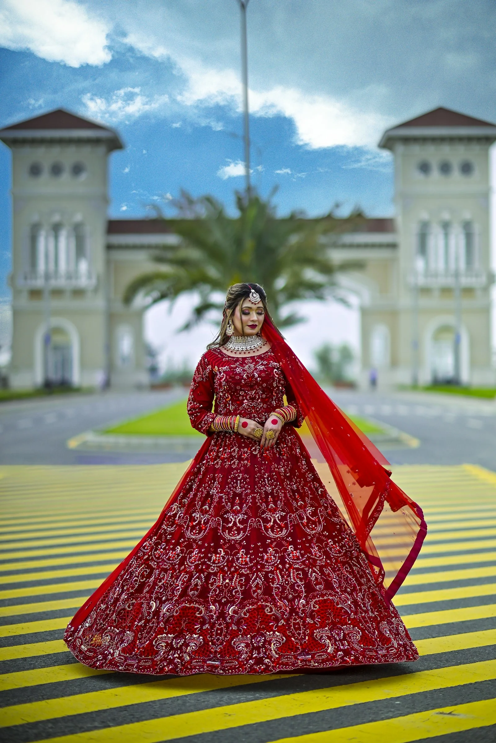 Gul Bahar Barat Lehenga, side view