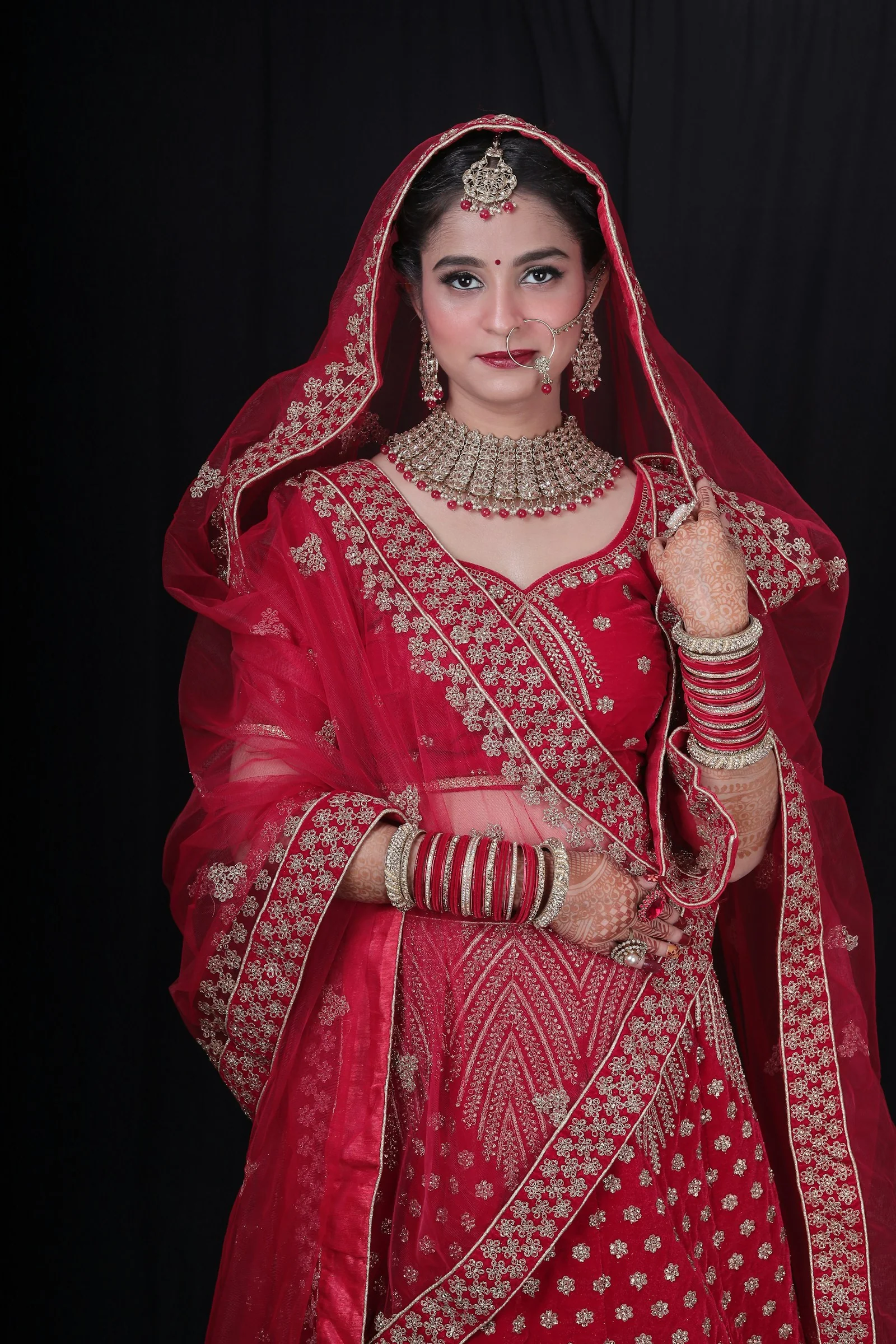Shehnaz Velvet Bridal Lehenga, side view