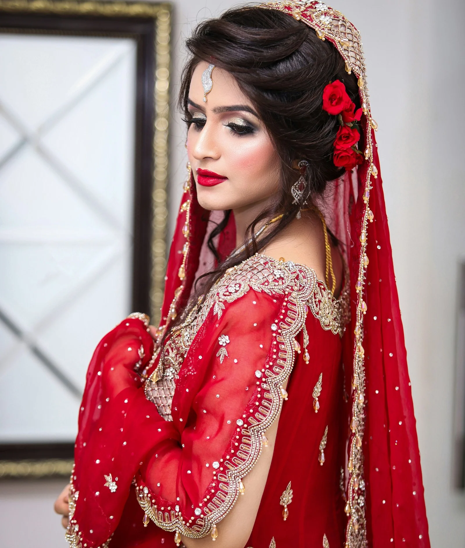 Gulnaar Bridal Lehenga, side view