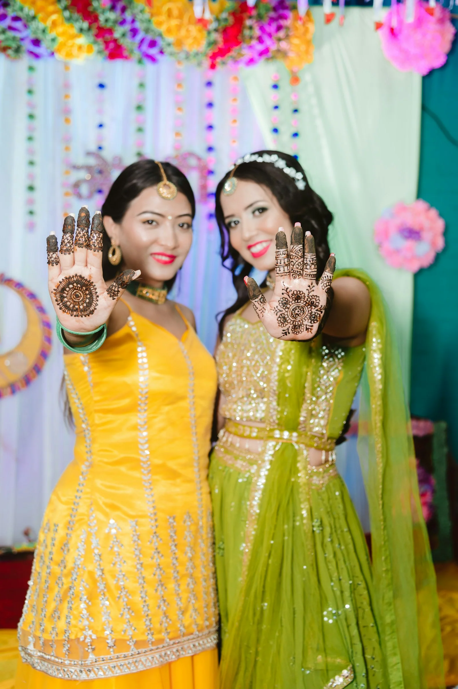 Rang Mehndi Lehenga, side view