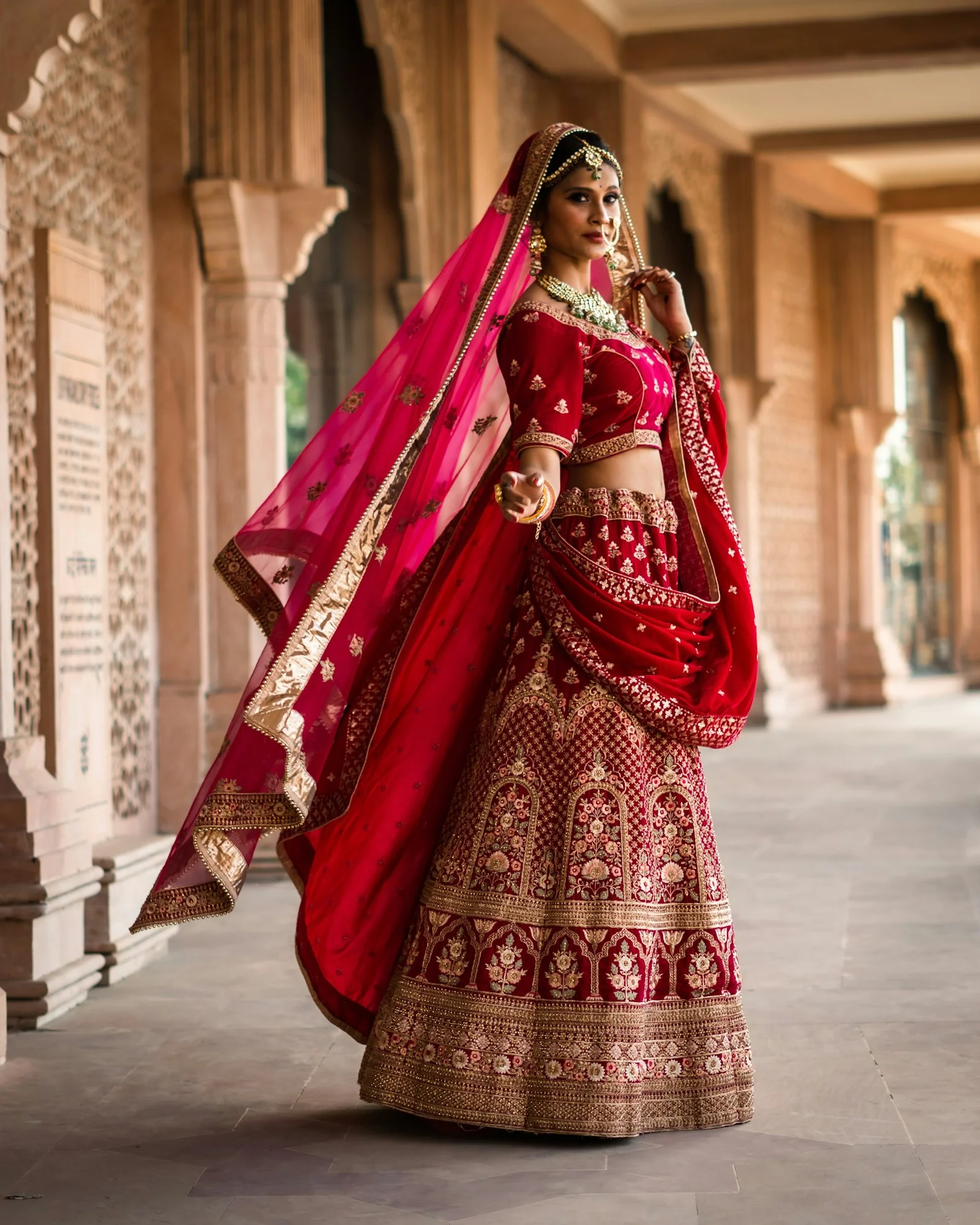 Gul Bahar Barat Lehenga, side view