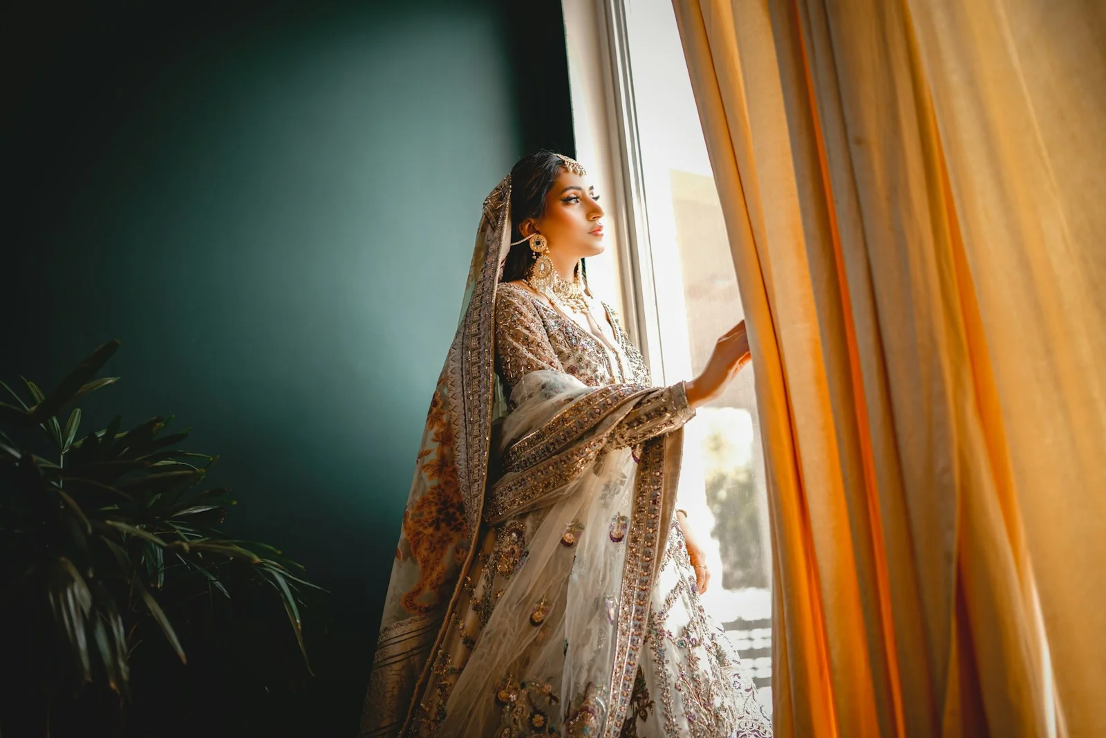 Sahar Nikah Gown, embroidery close-up
