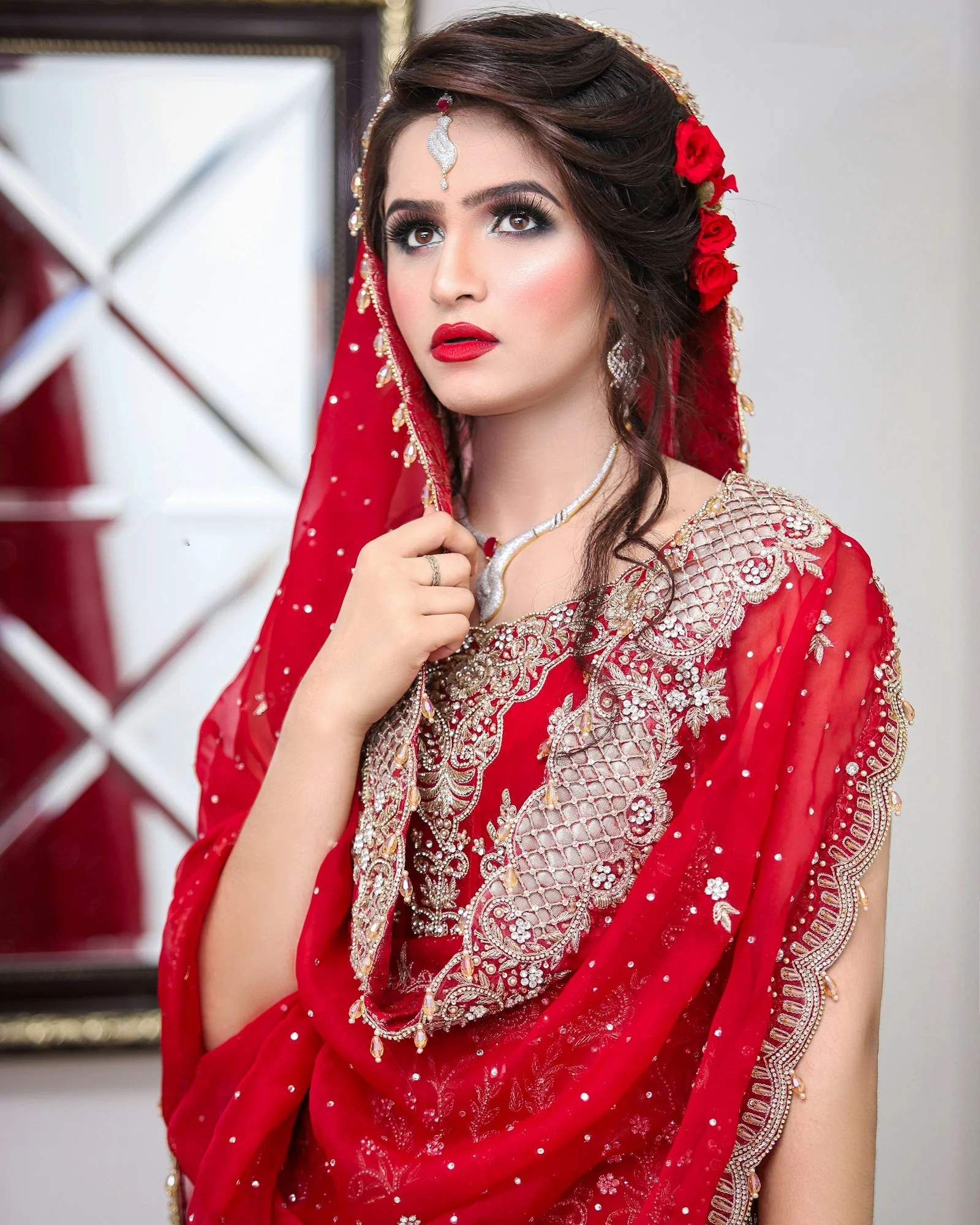Gulnaar Bridal Lehenga, front view