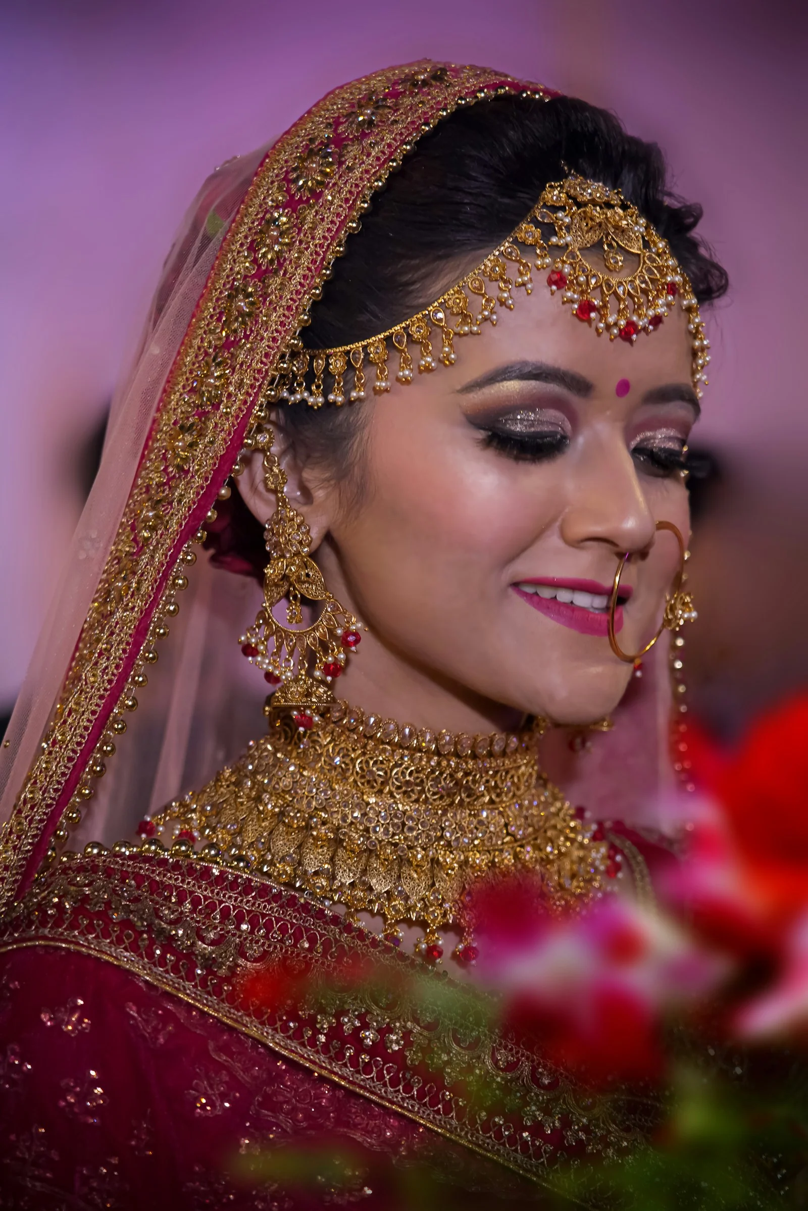 Mahnoor Blush Nikah Lehenga, side view