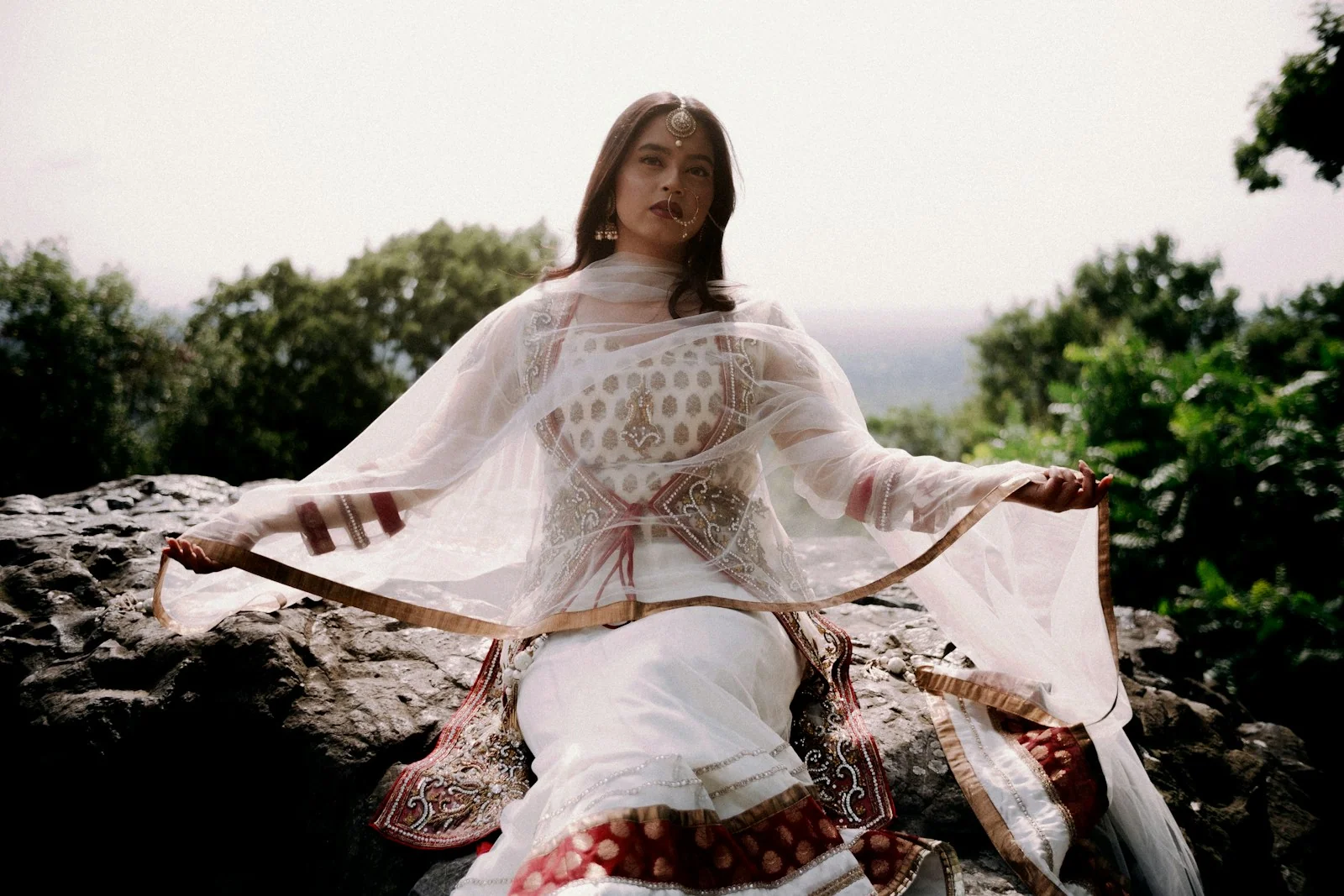 Noor Embroidered Sharara, side view